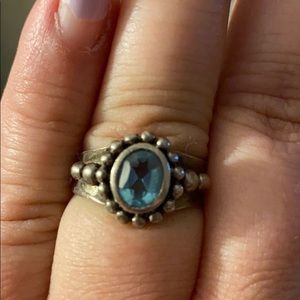 Sterling aquamarine ring